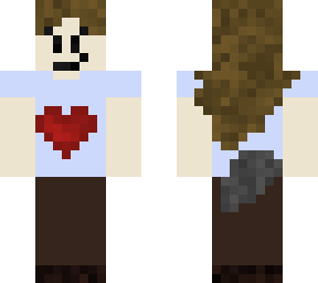 wolf girl w/t blue heart shirt and brown pants