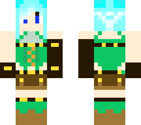 Blue haired elf girl | Minecraft Skin