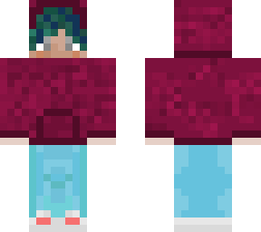 red hoodie guy (green hair)