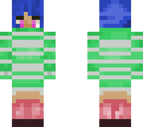 turtle neck sweat girl blue hair