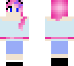 pink cat girl with side hair