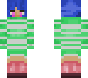turtle neck sweat girl blue hair(fix)