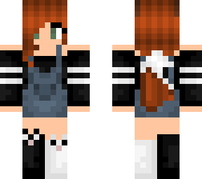 marie w/ overalls and black & white shirt