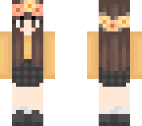 yellow sweater, plaid skirt, flowers