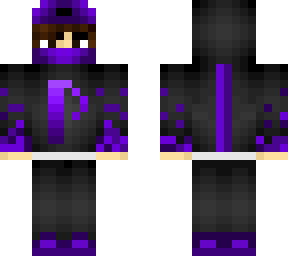 aka panaroxy hoddie boy black and purple with dark brown/choc hair and logo