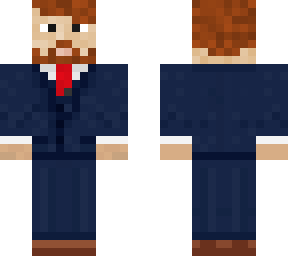 man in suit (red tie)