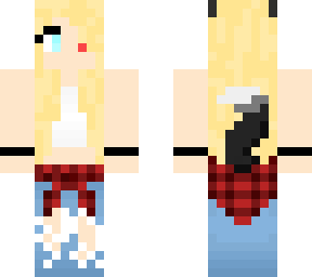 girl in plaid jacket around waist (a tail and ears)