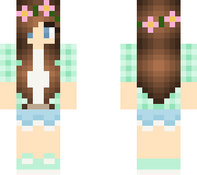 spring flannel girl w/ flower crown