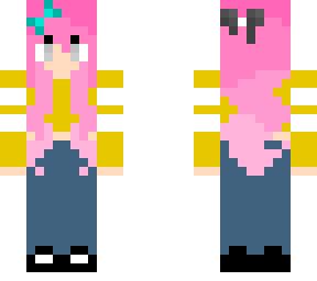 cute girl with pink hair and a yellow jumper