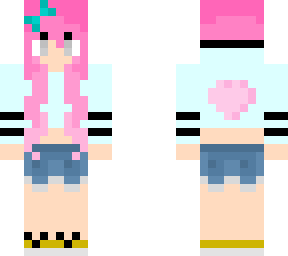 girl with pink hair and light blue hoodie