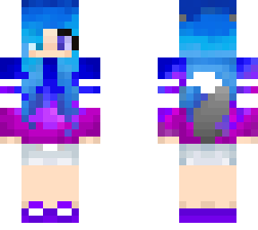 blue and purple wolf girl