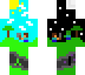 a pixely minecraft world
