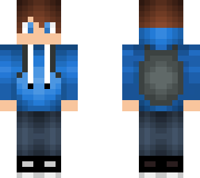blue hoodie with backpack