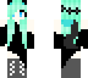 cat girl with black dress