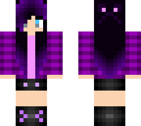 purple girl w/ bow, striped jumper, shorts & boots