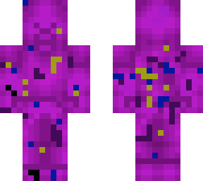 purple steve with blue and black and yello