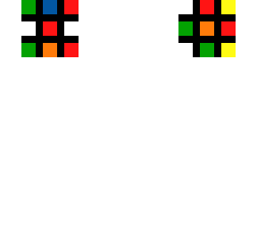rubik's cube (head, black base, scrambled)