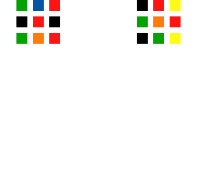 rubik's cube (head, white base, scrambled)