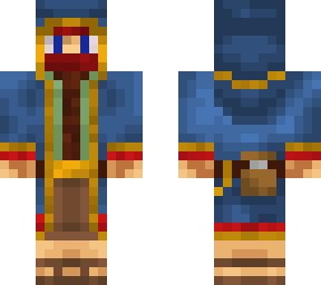 a wandering trader with blue eyes