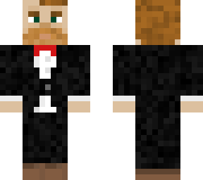 bearded man in tuxedo