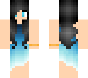 black hair-blue dress (combo/edit)
