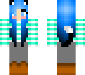 blue haired neko