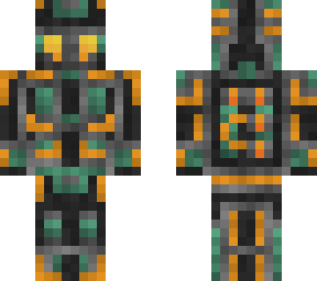 gold green cyborg warrior
