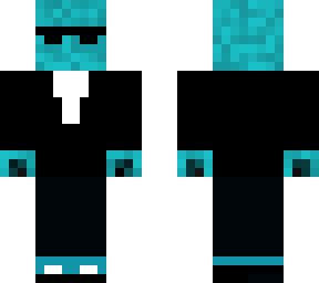 blue pixel suit man