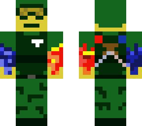 army guy with fire gauntlets