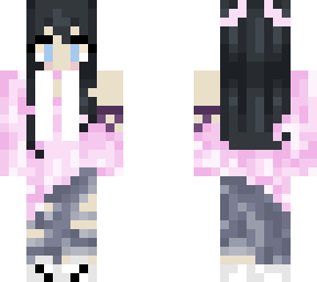 black hair girl with pink shirt