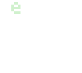 e in a pastel green