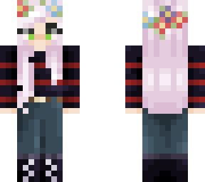 bisky with a flower crown