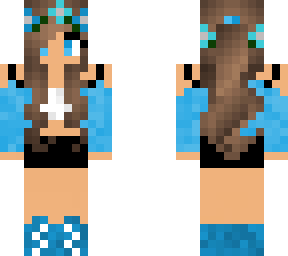 edited blue flower girl skin