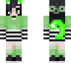 green flower cat girl