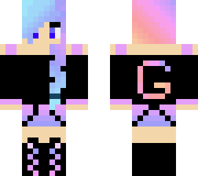 cute blue and purple rainbow gamer girl