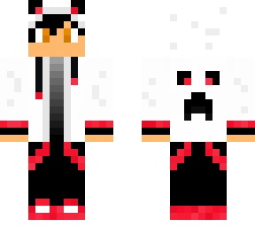 red guy with white hoodie