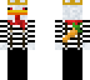 chicken mime with carrot sword