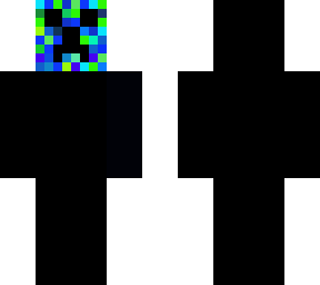 blue and green creeper in a hoodie