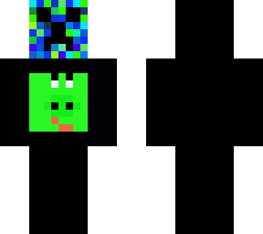 blue and green creeper with yoshi in a hoodie face  (and hoodie)