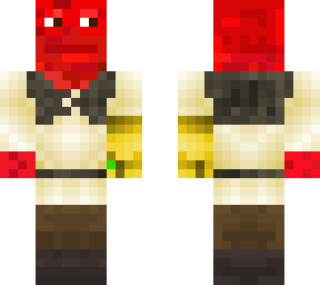 red shrek with infinity gauntlet