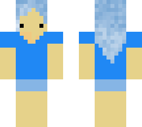 basic blue haired girl t-shirt and shorts
