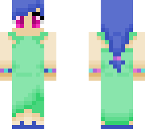 girl with blue hair on vacation
