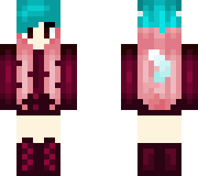 kitty cat with blue and pink hair