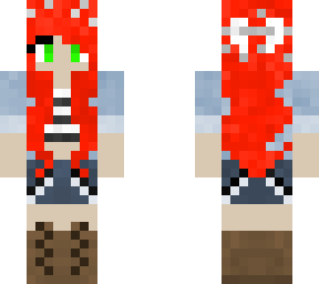 red hair with bow