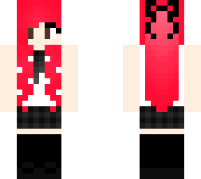 red haired sleevless school uniform