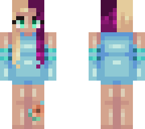 girl with purple and blond hair