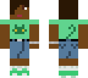 frog shirt and skirt (short hair)