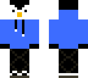 penguin in blue hoodie (with clout glasses)