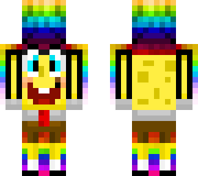 spongebob holding rainbow block!