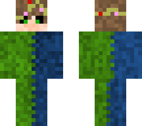green and a blue one  piece